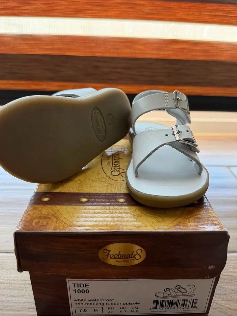 FootMates White Kids Buckle Sandals